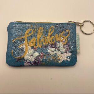 Papayai Blue Floral Keychain Pouch